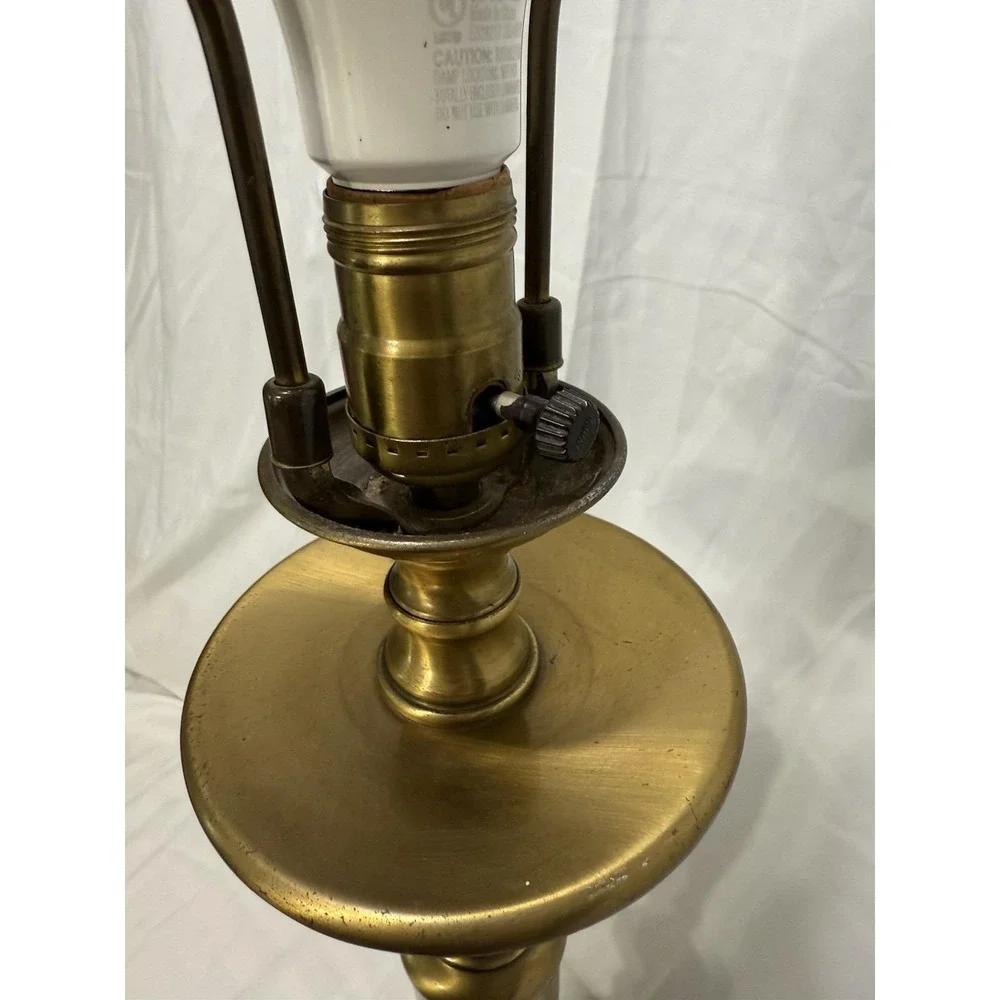 Vintage Mid Century Modern Brass‎ Table Lamp Works 32